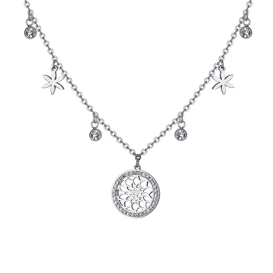 WOMEN'S STEEL FLOWER OF LIFE NECKLACE