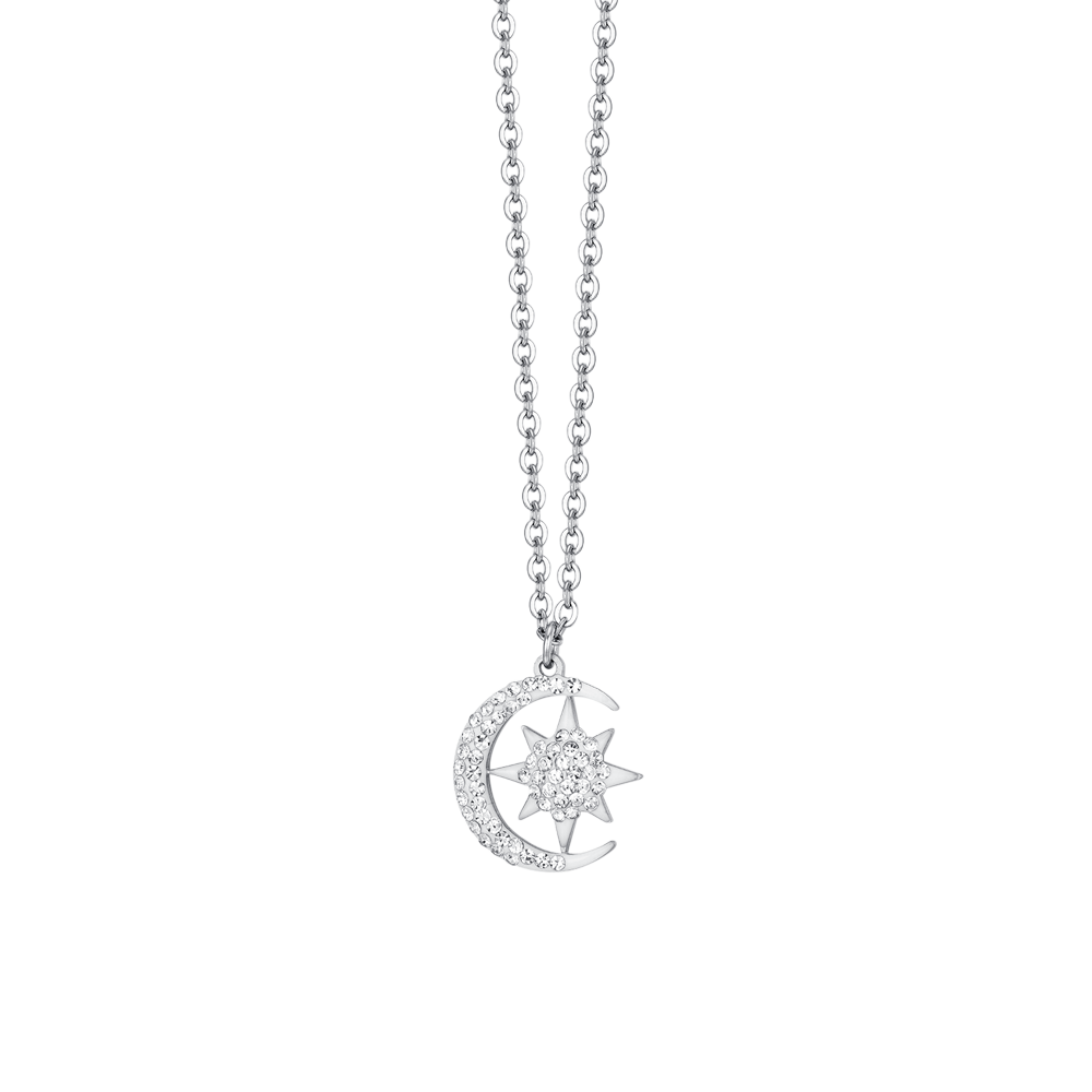 WOMAN STEEL STAR AND MOON NECKLACE