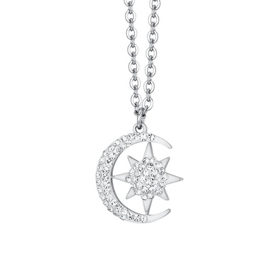 WOMAN STEEL STAR AND MOON NECKLACE