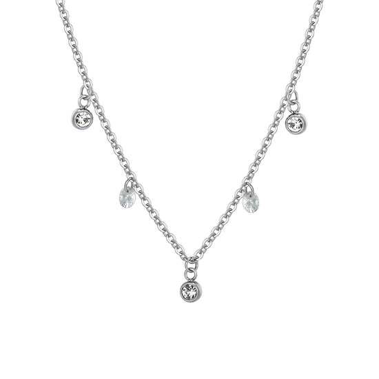 WHITE CRYSTAL STEEL WOMEN'S NECKLACE