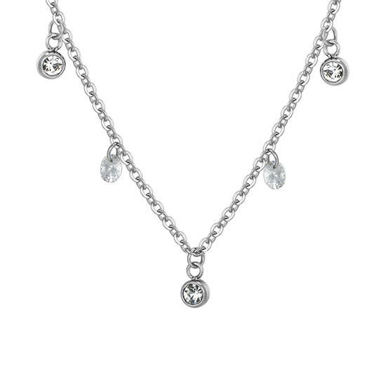 WHITE CRYSTAL STEEL WOMEN'S NECKLACE