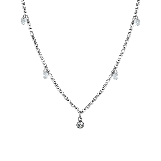 WHITE CRYSTAL STEEL WOMEN'S NECKLACE