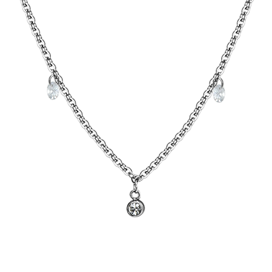 WHITE CRYSTAL STEEL WOMEN'S NECKLACE