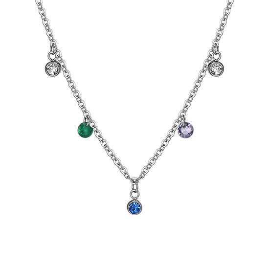 MULTICOLOR CRYSTALS STEEL WOMEN'S NECKLACE