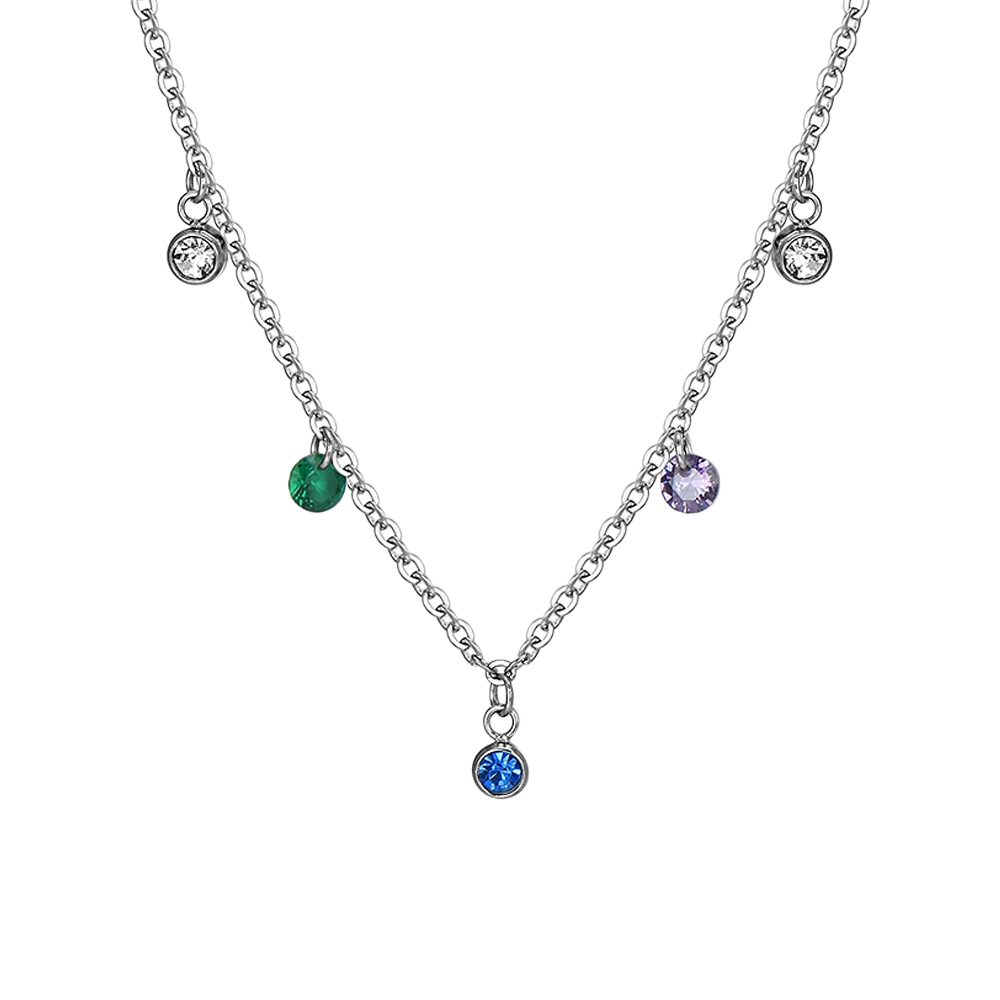 MULTICOLOR CRYSTALS STEEL WOMEN'S NECKLACE