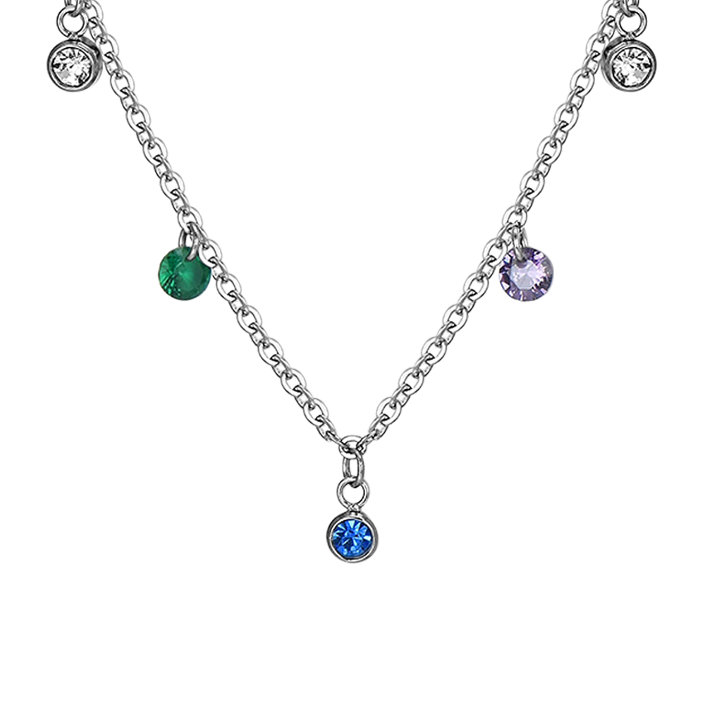 MULTICOLOR CRYSTALS STEEL WOMEN'S NECKLACE