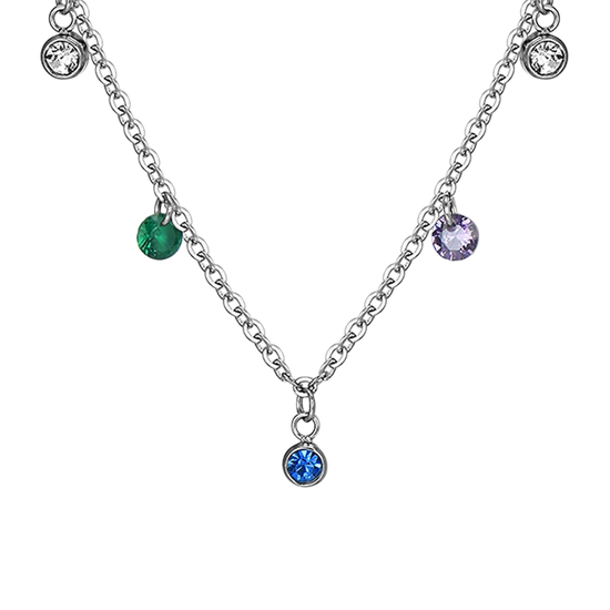 MULTICOLOR CRYSTALS STEEL WOMEN'S NECKLACE