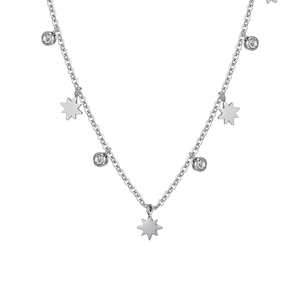 SISSI STAR STEEL WOMEN'S NECKLACE WITH CRYSTALS