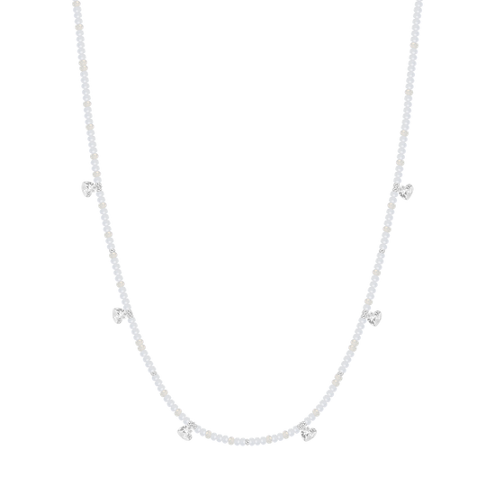 WOMAN'S NECKLACE IN STEEL STONES AND WHITE CRYSTALS Luca Barra