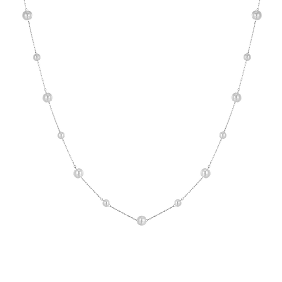 WOMAN STEEL NECKLACE WITH PEARLS