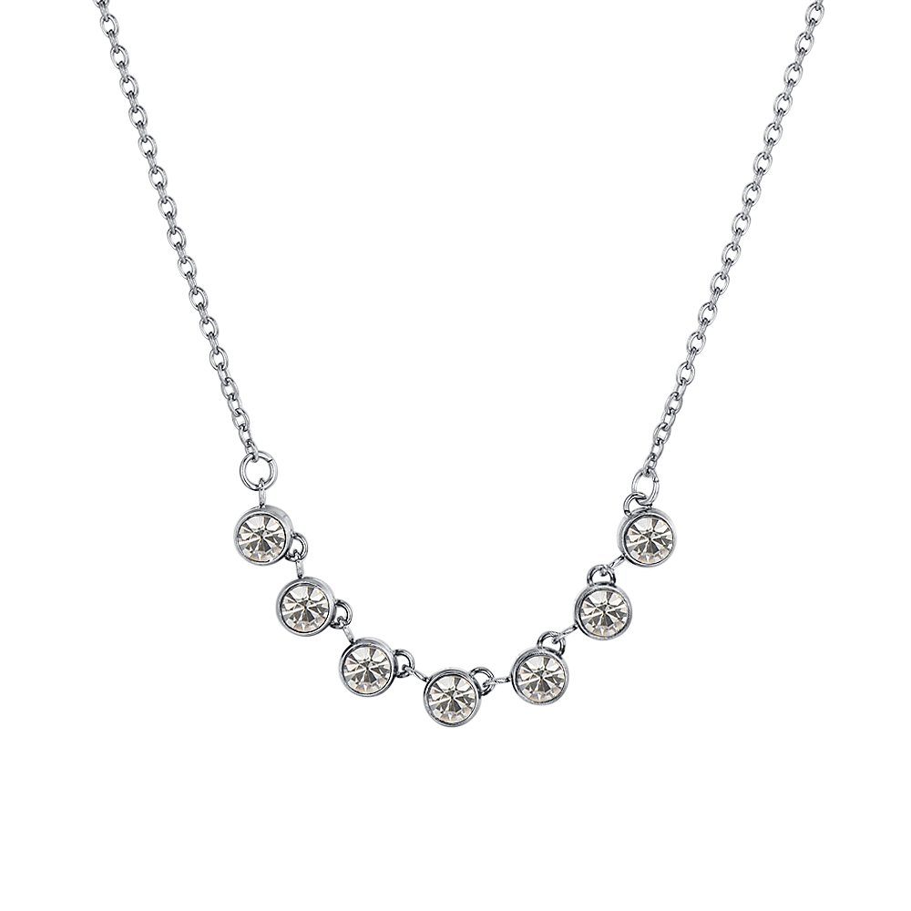 WHITE CRYSTAL STEEL WOMEN'S NECKLACE