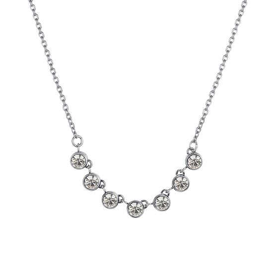 WOMAN'S NECKLACE IN STEEL WHITE CRYSTALS Luca Barra