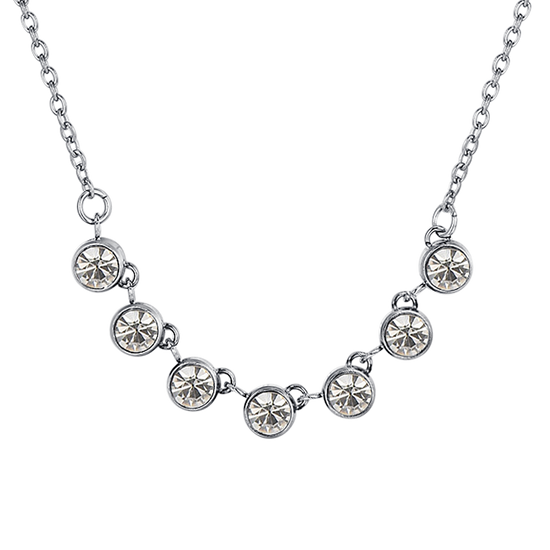 WHITE CRYSTAL STEEL WOMEN'S NECKLACE