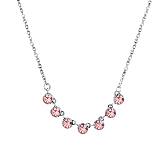 WOMAN'S NECKLACE IN STEEL PINK CRYSTALS Luca Barra