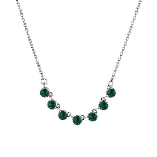 GREEN CRYSTALS STEEL WOMEN'S NECKLACE