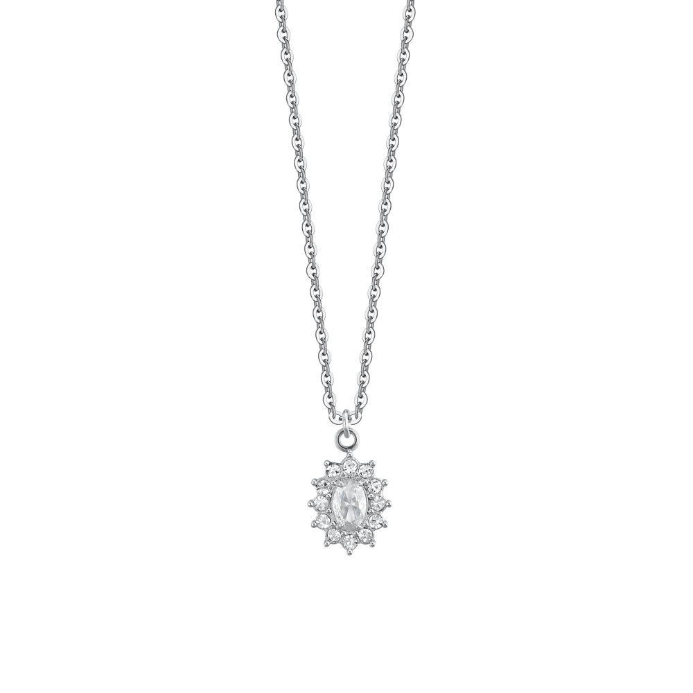 COLLANA DONNA IN ACCIAIO CRISTALLI E ZIRCONE BIANCO