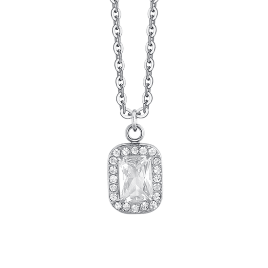 COLLANA DONNA IN ACCIAIO CRISTALLI E ZIRCONE