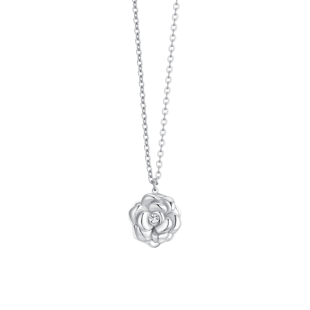 COLLANA DONNA IN ACCIAIO ROSA GIREVOLE