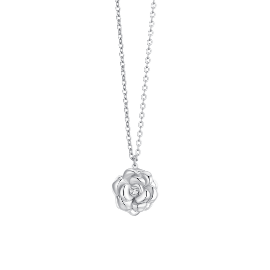 COLLANA DONNA IN ACCIAIO ROSA GIREVOLE