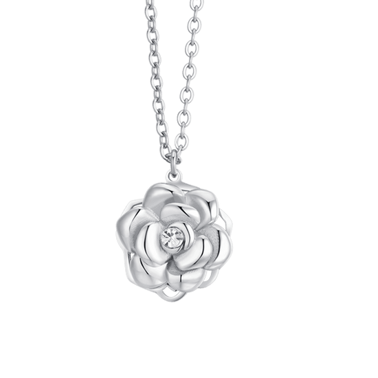 COLLANA DONNA IN ACCIAIO ROSA GIREVOLE