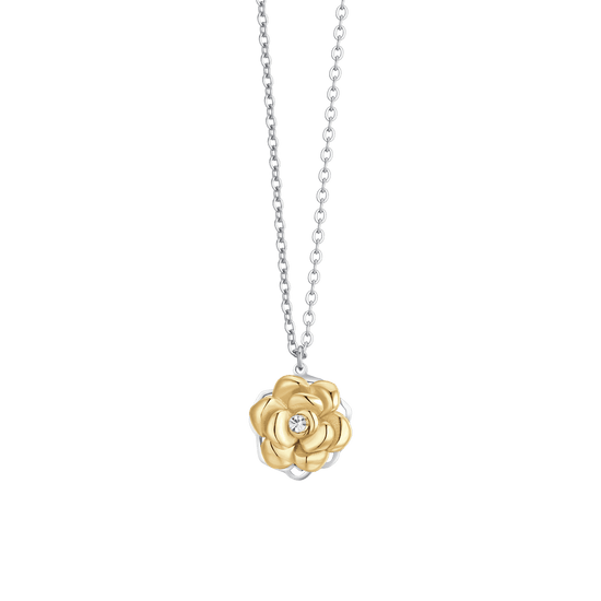 COLLANA DONNA IN ACCIAIO IP GOLD ROSA GIREVOLE