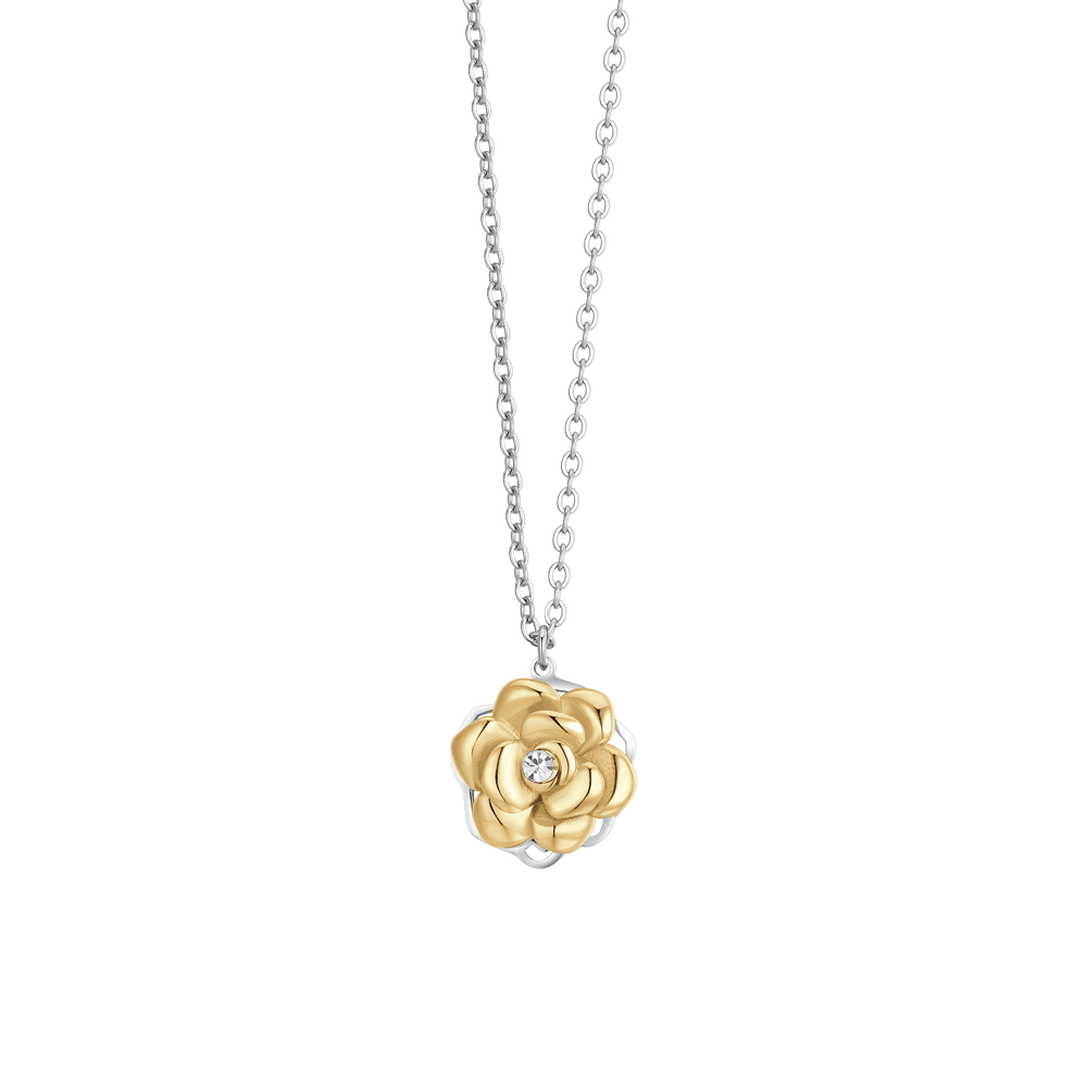 COLLANA DONNA IN ACCIAIO IP GOLD ROSA GIREVOLE