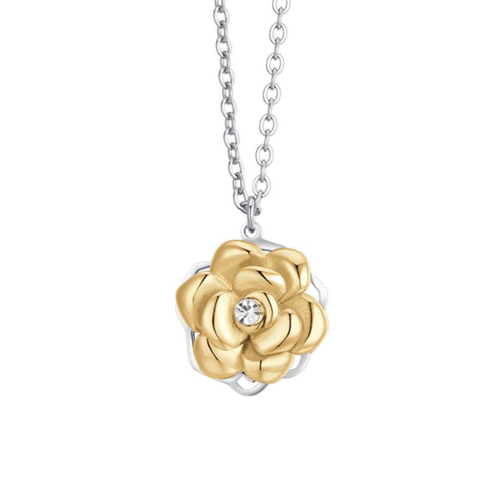 COLLANA DONNA IN ACCIAIO IP GOLD ROSA GIREVOLE