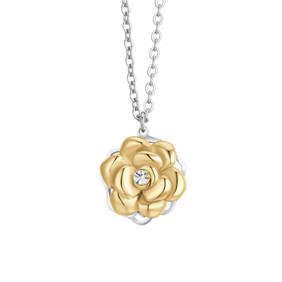 COLLANA DONNA IN ACCIAIO IP GOLD ROSA GIREVOLE