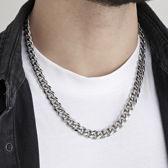 11MM CHAIN LINK STEEL UNISEX NECKLACE