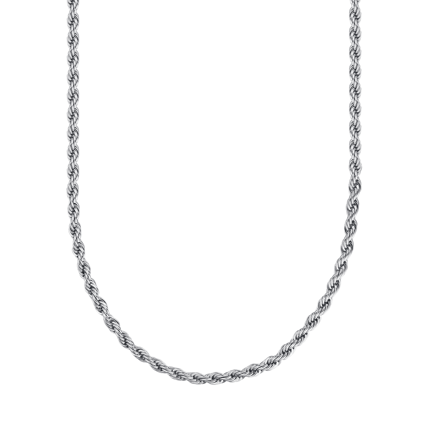 4MM IP GOLD STEEL UNISEX TORCHON NECKLACE