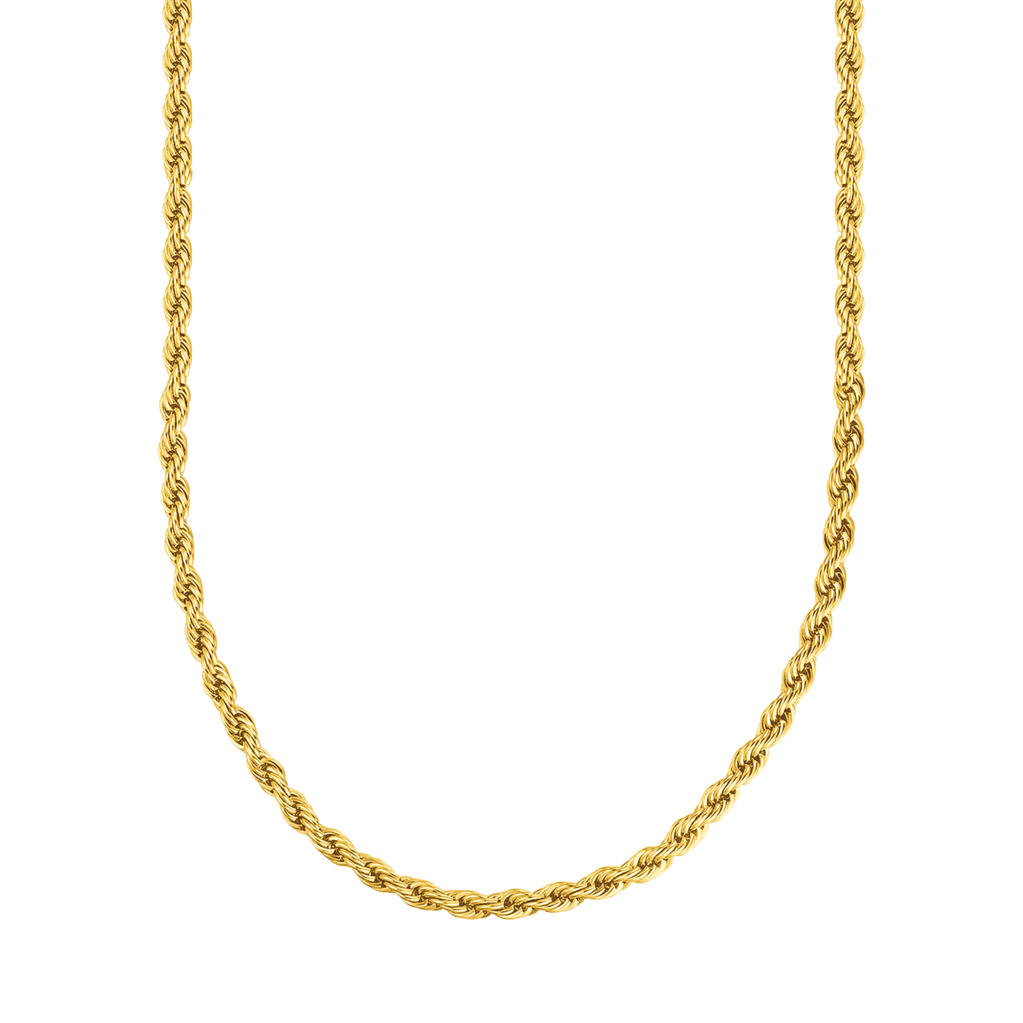 4MM IP GOLD STEEL UNISEX TORCHON NECKLACE