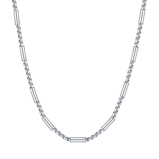 STEEL MEN'S NECKLACE WITH STEEL ELEMENTS