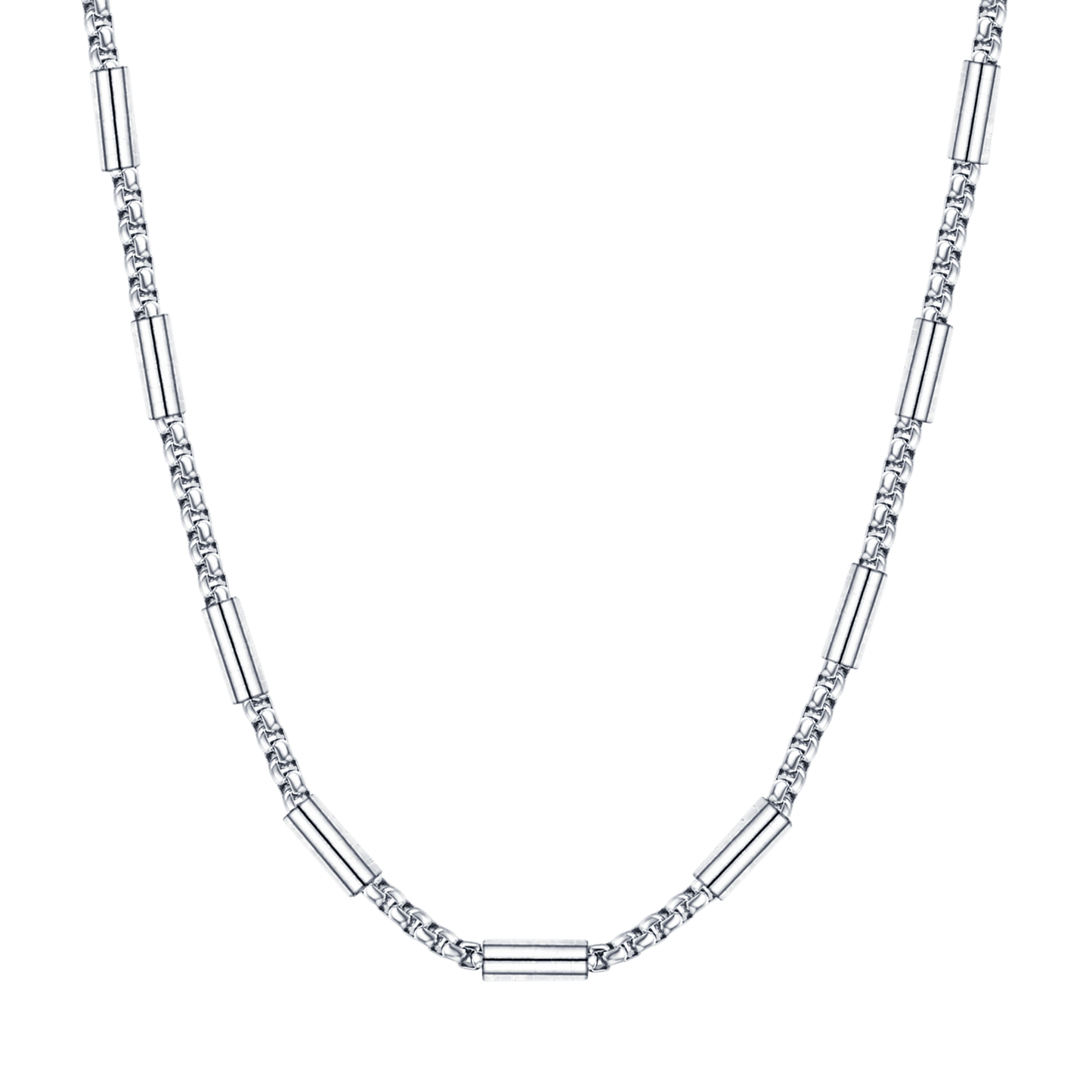 STEEL MEN'S NECKLACE WITH STEEL ELEMENTS