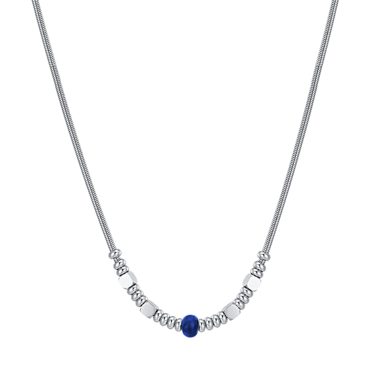 MEN'S STEEL NECKLACE WITH BLUE STONE Luca Barra