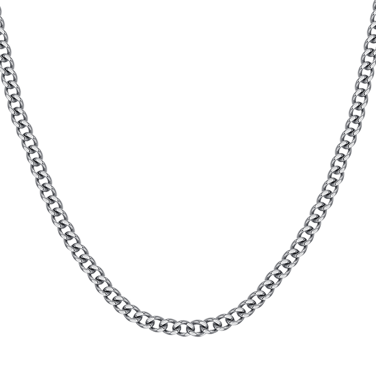 MEN'S STEEL ELEMENT NECKLACE WITH WHITE CRYSTALS