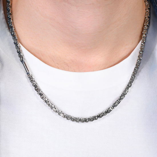 STEEL MEN'S NECKLACE WITH ELEMENT