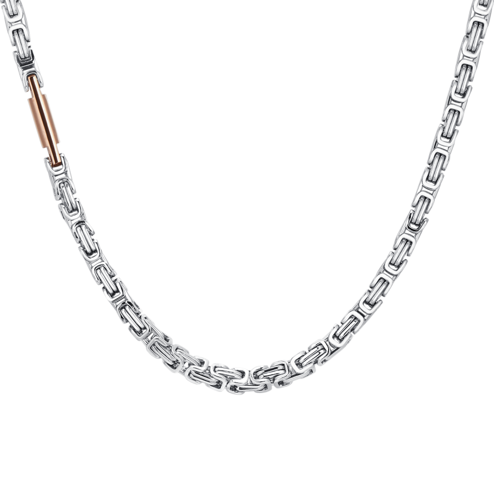 STEEL MEN'S NECKLACE IP ROSE ELEMENT