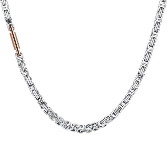 MEN'S STEEL ELEMENT IP ROSE NECKLACE Luca Barra