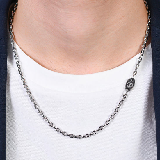 STEEL MEN'S NECKLACE WITH ANCHOR