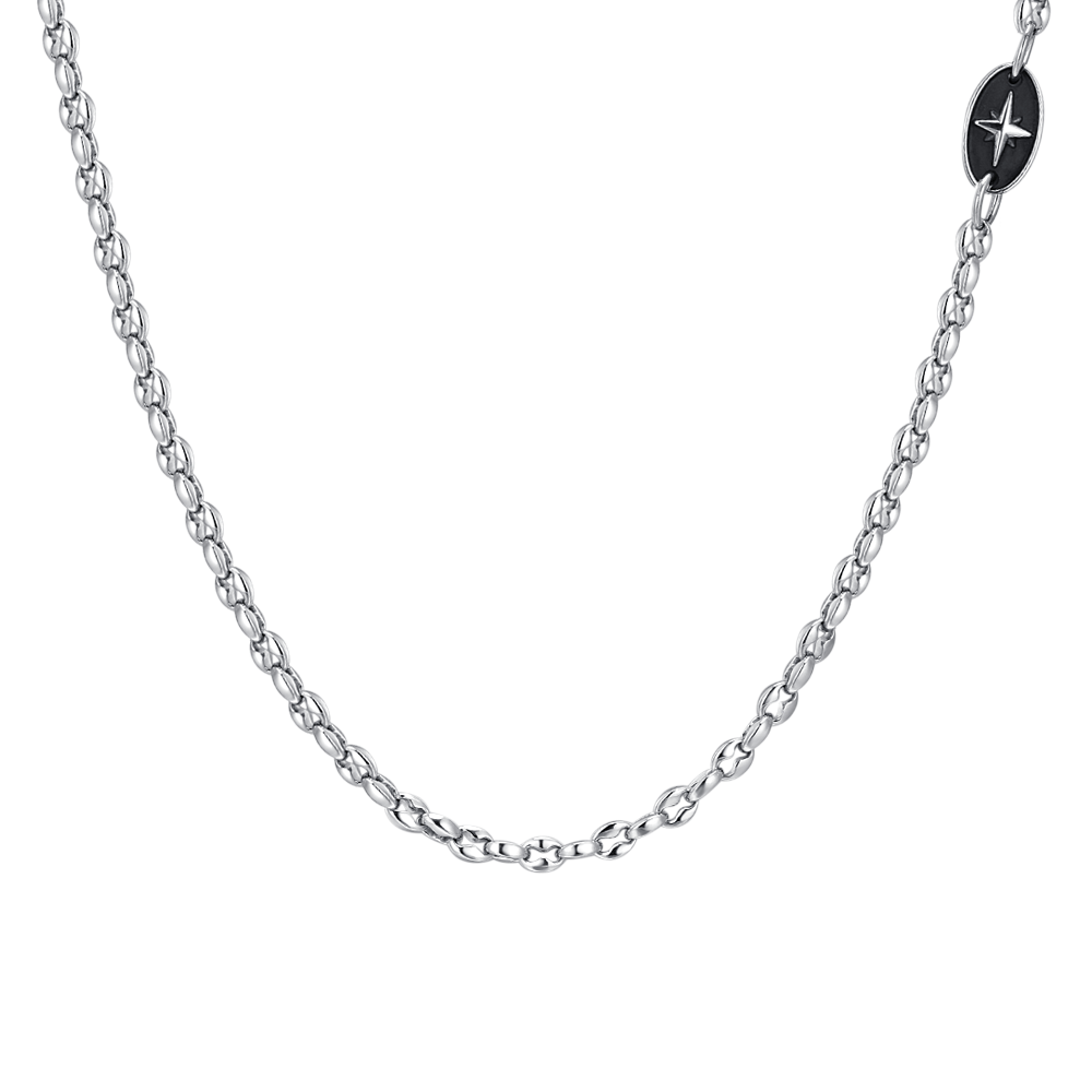 MEN'S STEEL NECKLACE WITH ROSE OF THE WINDS Luca Barra