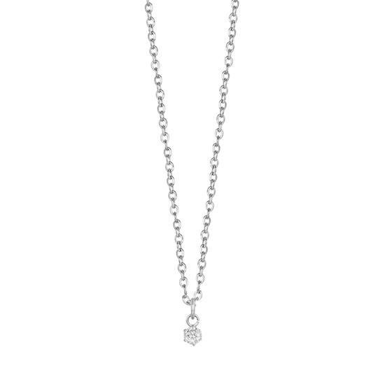 WOMAN'S NECKLACE IN STAINLESS STEEL WITH WHITE CRYSTAL FROM 3MM Luca Barra