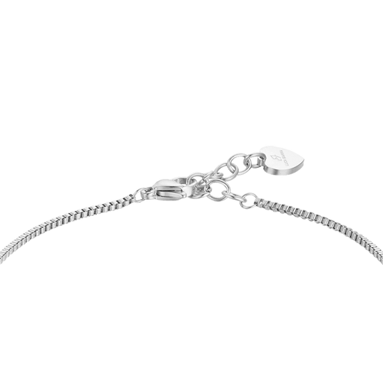 WOMEN'S STEEL ANKLET WITH WHITE CRYSTALS AND SPHERES