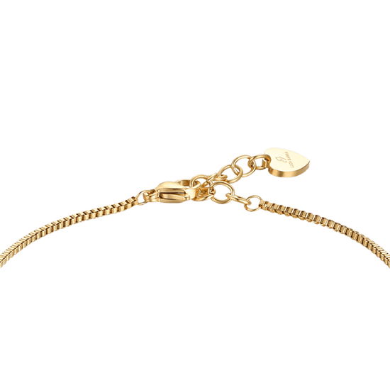 IP GOLD STEEL WOMEN'S ANKLET WITH WHITE CRYSTALS AND SPHERES