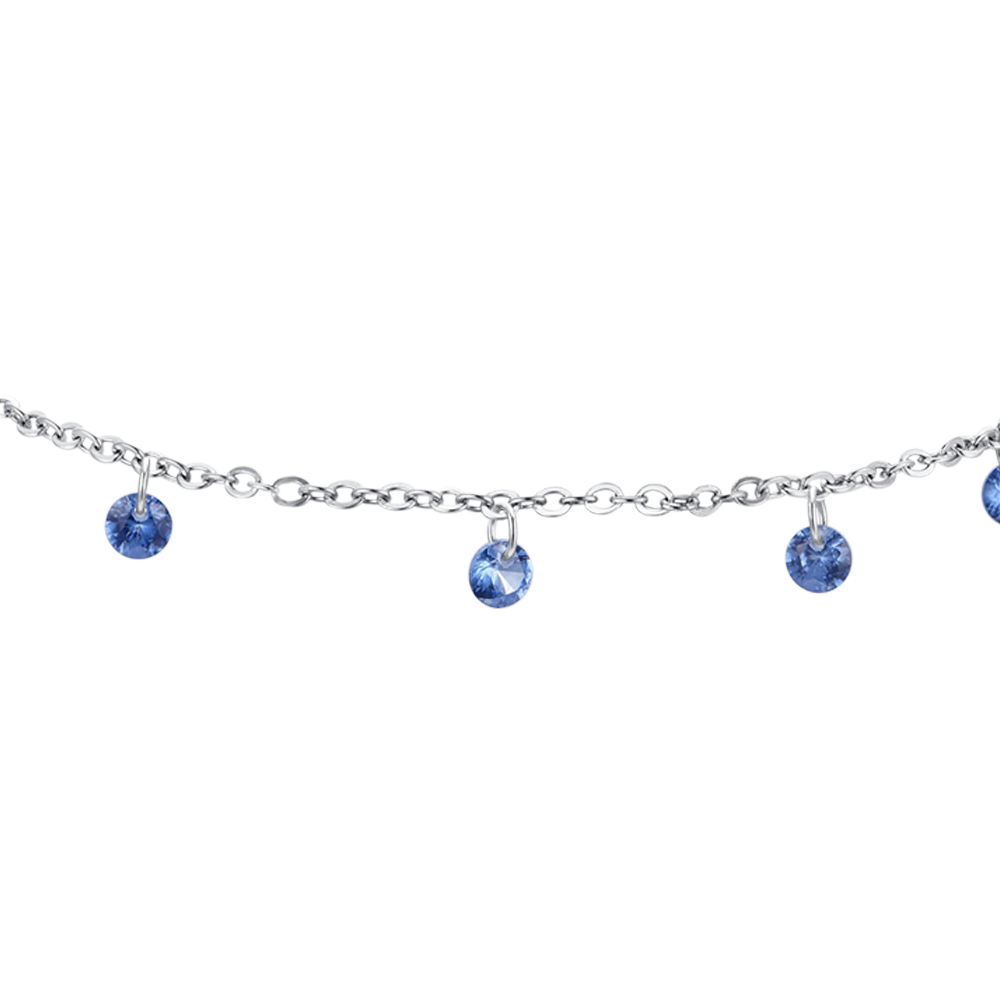 BLUE ZIRCON STEEL WOMEN'S ANKLET