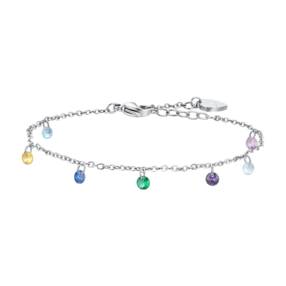 MULTICOLOR ZIRCON STEEL WOMEN'S ANKLET