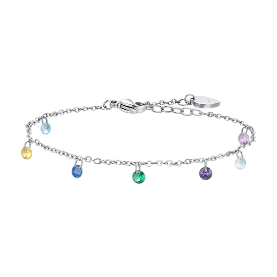 MULTICOLOR ZIRCON STEEL WOMEN'S ANKLET