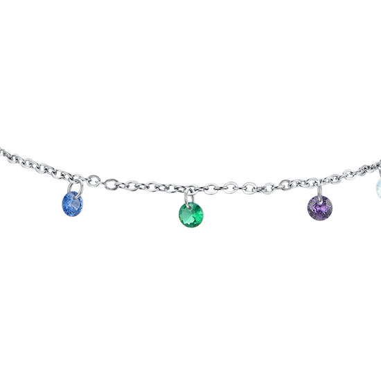 MULTICOLOR ZIRCON STEEL WOMEN'S ANKLET