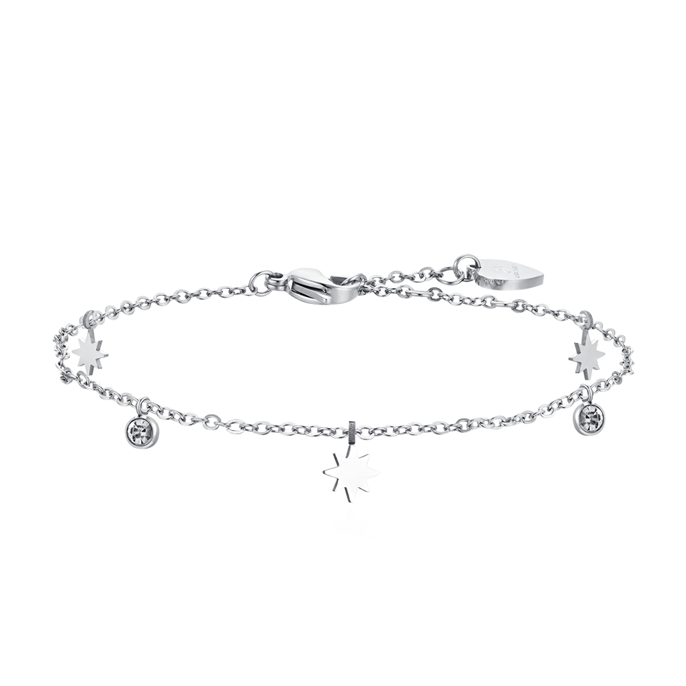 WOMAN ANKLET STEEL ZIRCON AND SISSI STAR