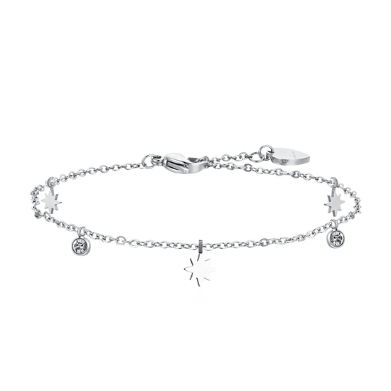 WOMAN ANKLET STEEL ZIRCON AND SISSI STAR