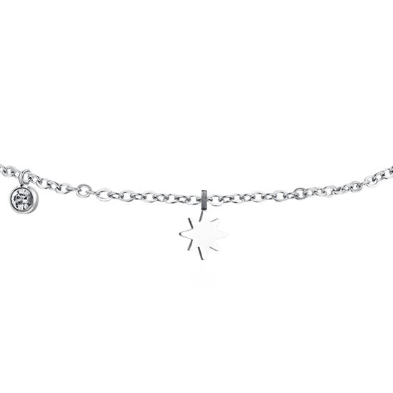 WOMAN ANKLET STEEL ZIRCON AND SISSI STAR